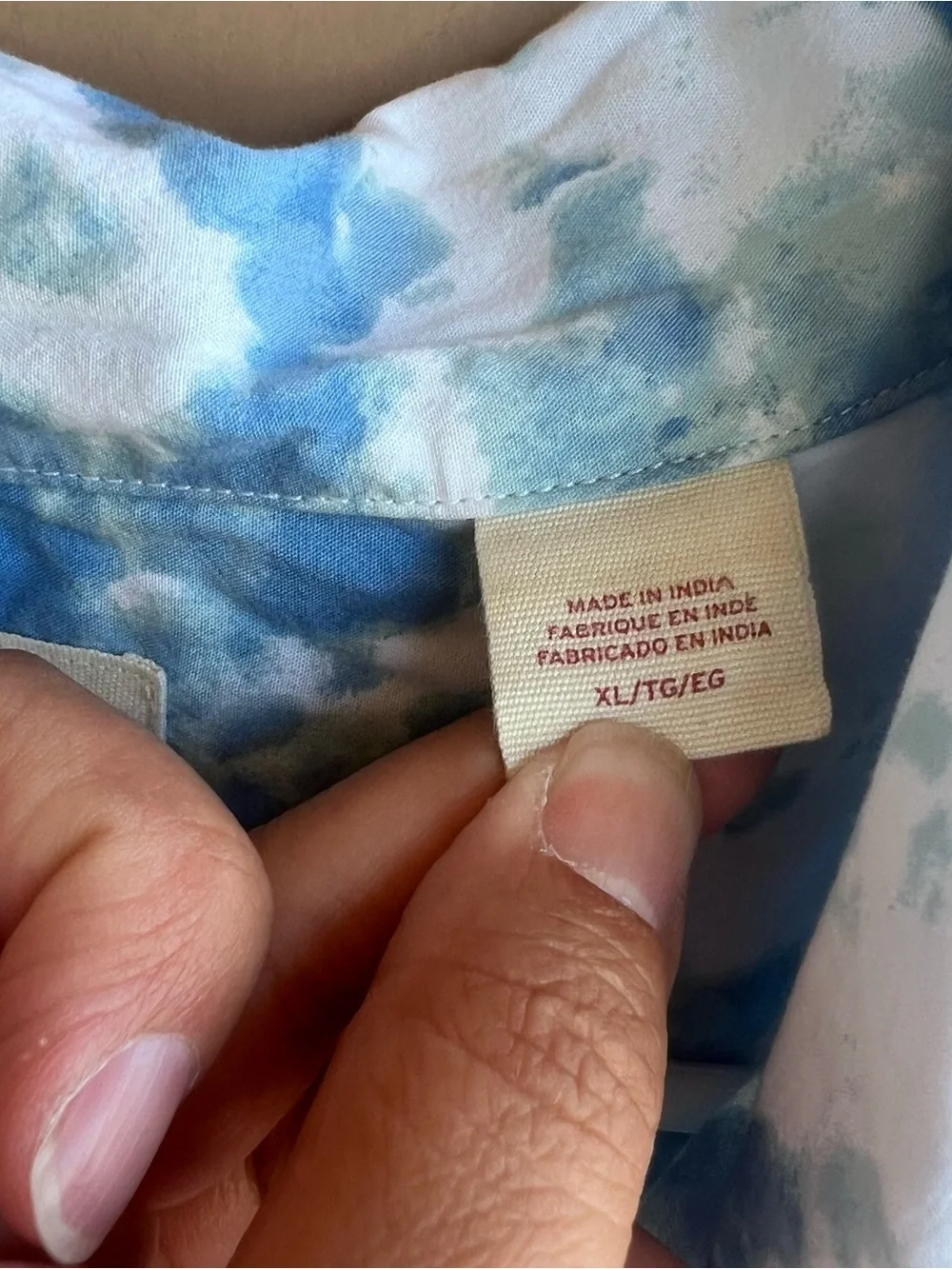 Levi's Blue and White Tie-dye Relaxed Fit Short Sleeve Button Down Shirt XL